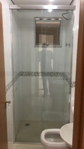 Box para Banheiro Frontal | Kit Quadrado Cromado